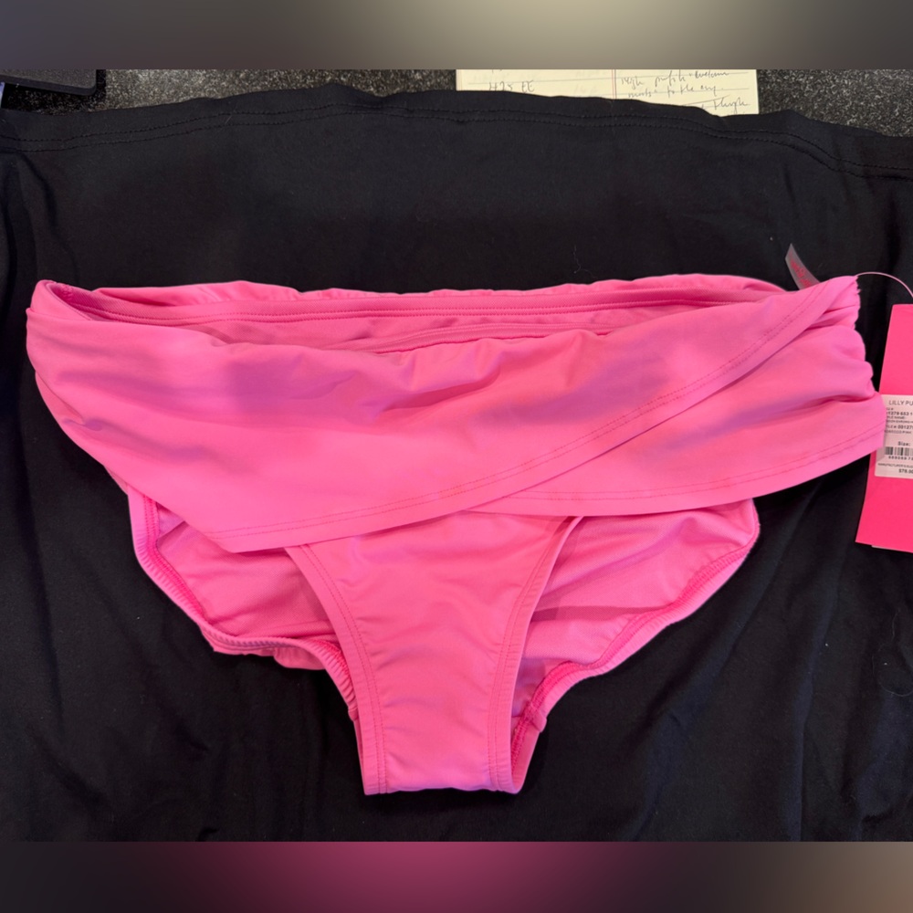 LILLY PULITZER Lagoon Sarong Bikini Bottom PLUMERIA PINK Size 10 NWT